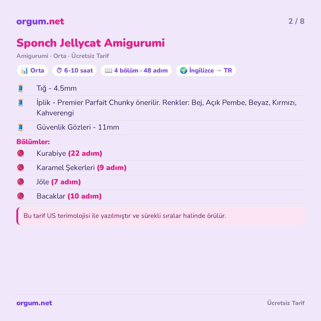 Hướng dẫn móc len búp bê Sponch Jellycat Amigurumi, mẫu miễn phí chi tiết từng bước