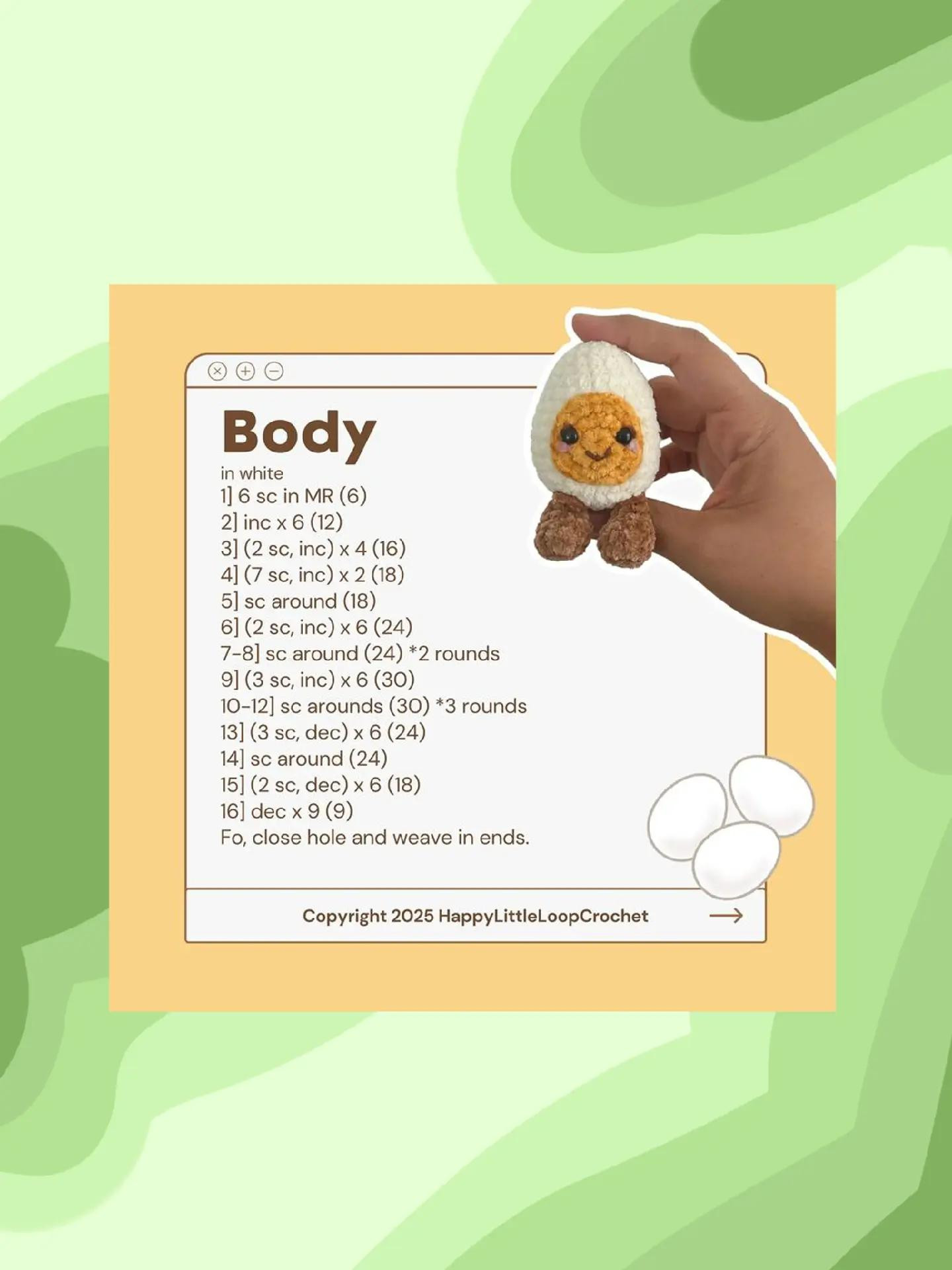 Hướng dẫn móc len Búp bê Sushi, Dưa hấu, Thỏ và Gà