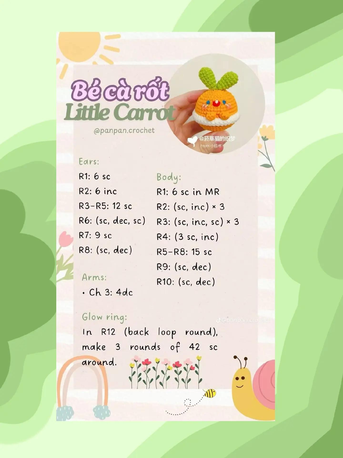 Hướng dẫn móc len Búp bê Sushi, Dưa hấu, Thỏ và Gà