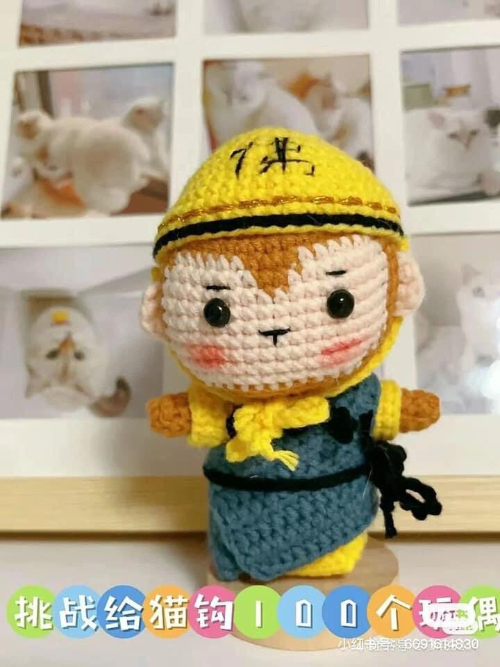 Hướng dẫn móc len búp bê Tây Du Ký - Chart chi tiết nhân vật Đường Tăng