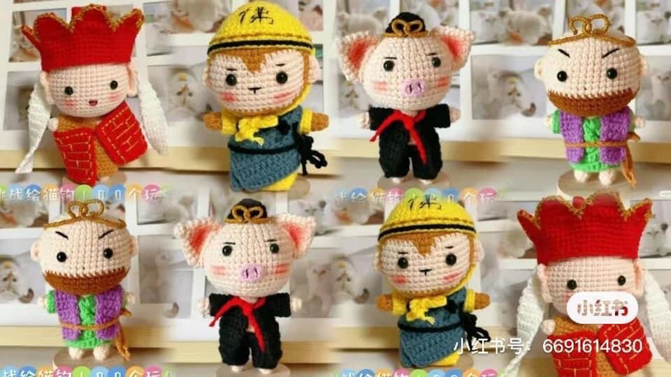 Hướng dẫn móc len búp bê Tây Du Ký - Chart chi tiết nhân vật Đường Tăng