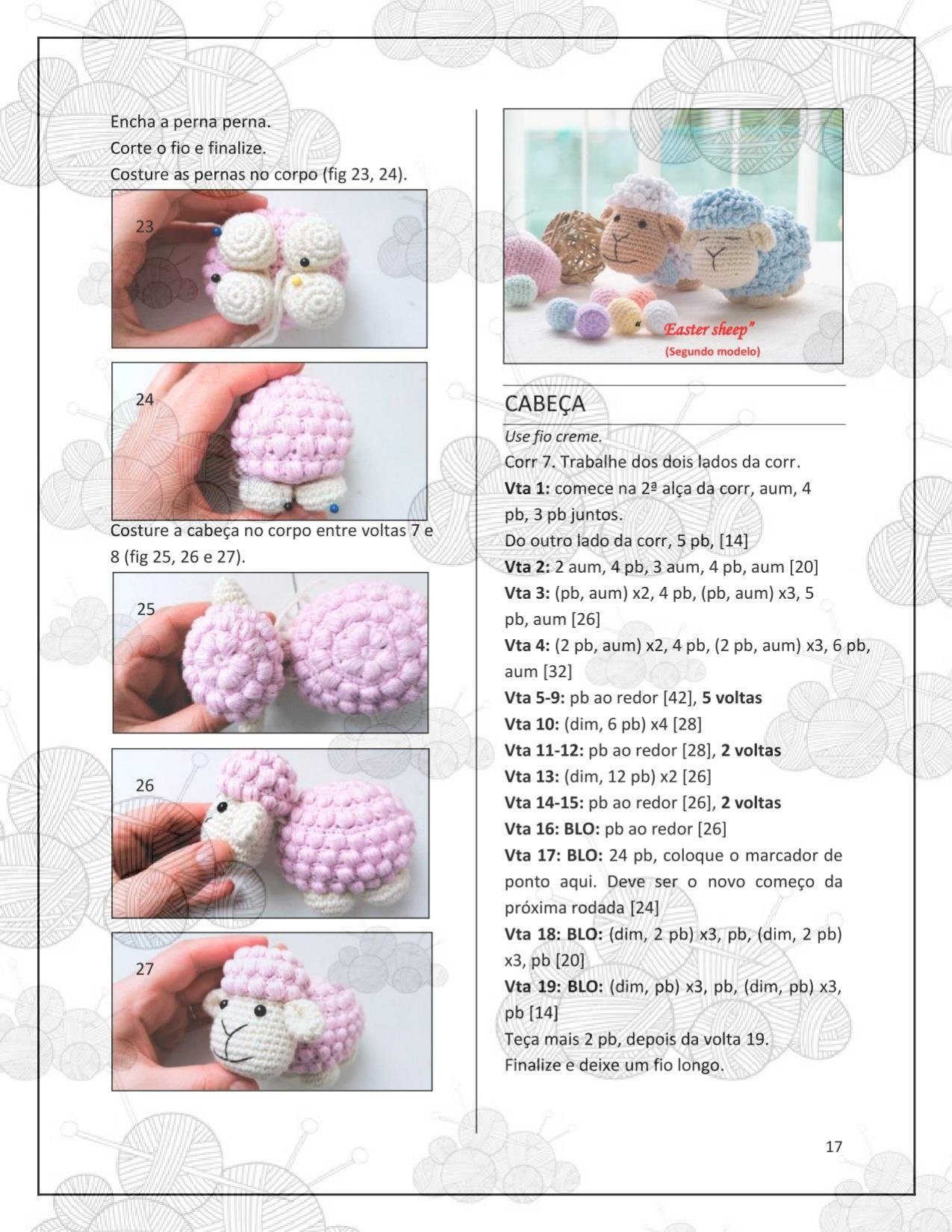 HƯỚNG DẪN MÓC LEN BÚP BÊ THỎ, CỪU VÀ GÀ CON TRẮNG CHO LỄ PHỤC SINH