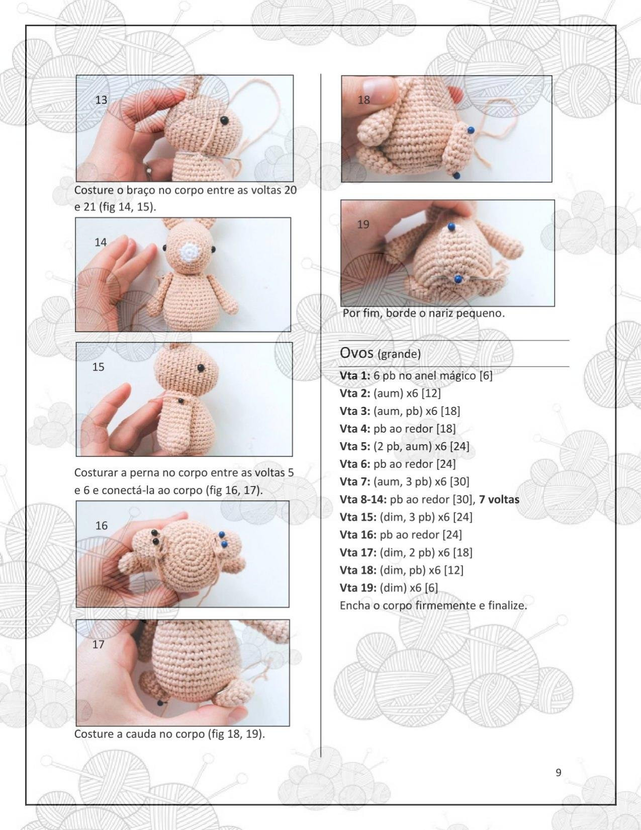 HƯỚNG DẪN MÓC LEN BÚP BÊ THỎ, CỪU VÀ GÀ CON TRẮNG CHO LỄ PHỤC SINH