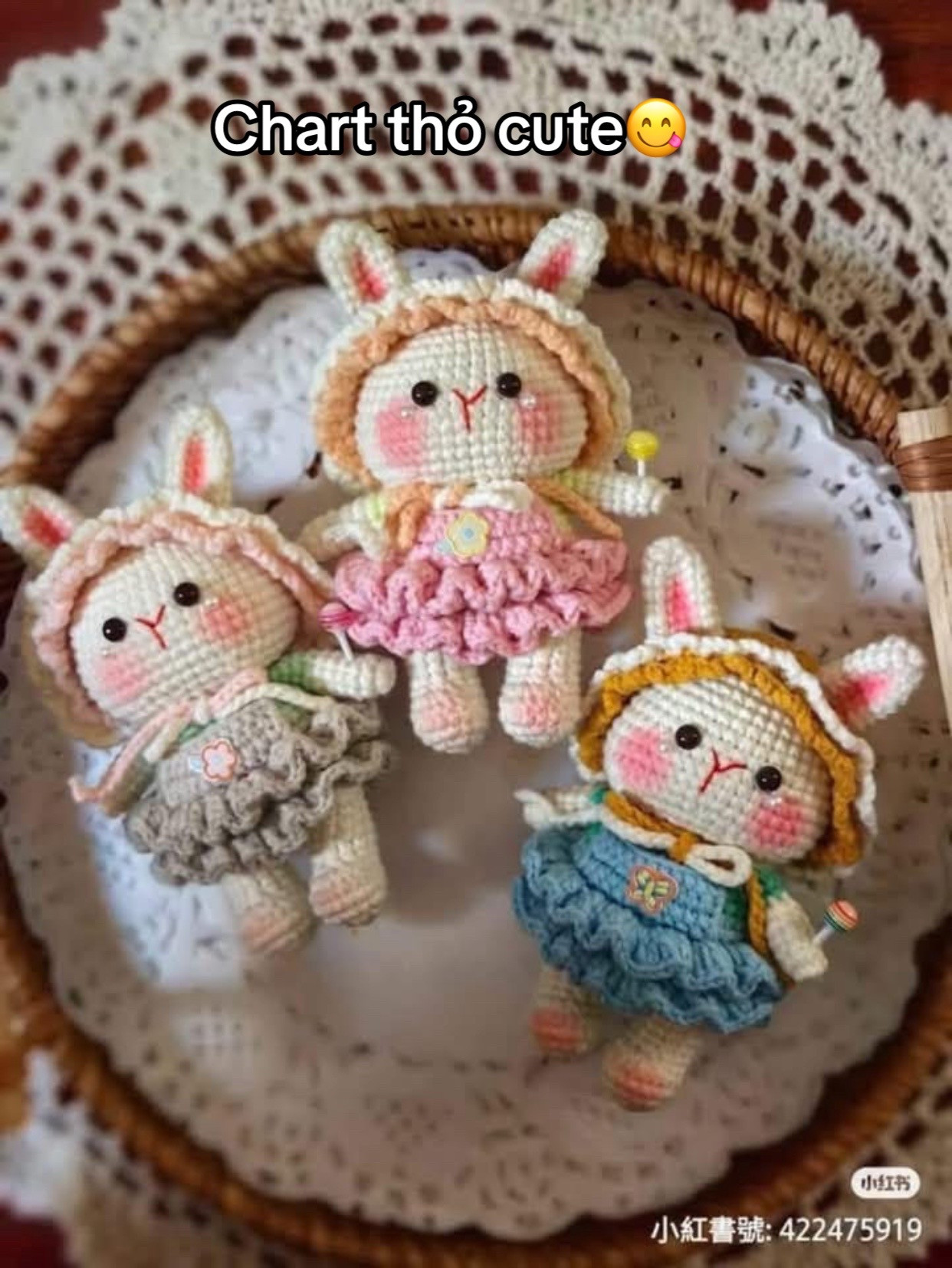 Hướng dẫn móc len búp bê thỏ dễ thương