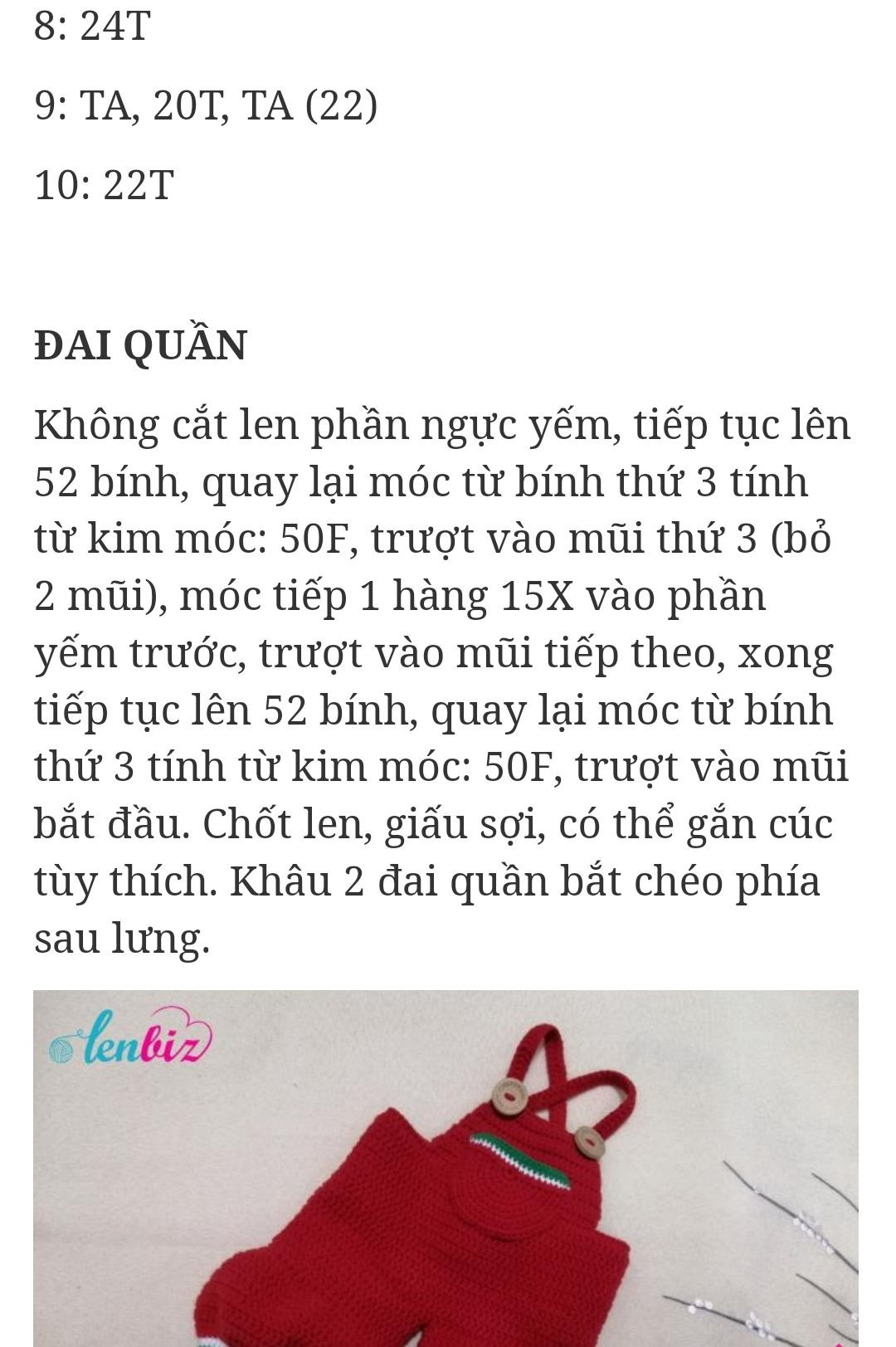 Hướng dẫn móc len búp bê thỏ mặc quần yếm đỏ