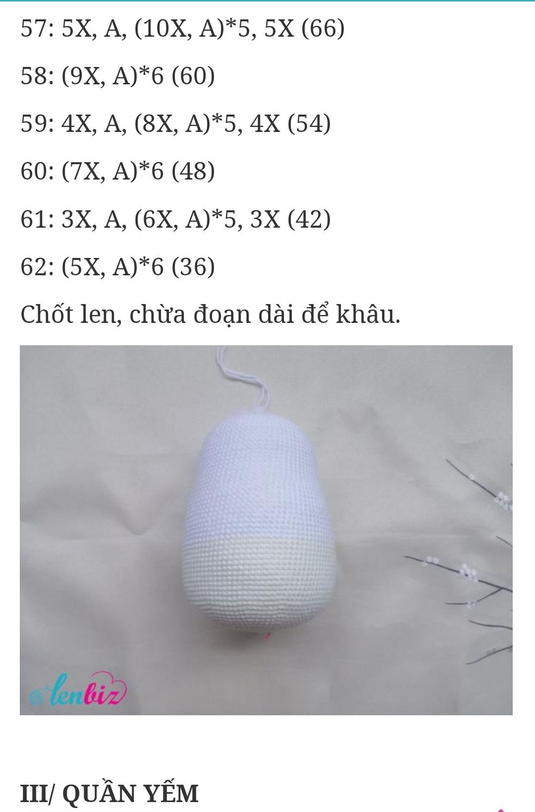 Hướng dẫn móc len búp bê thỏ mặc quần yếm đỏ