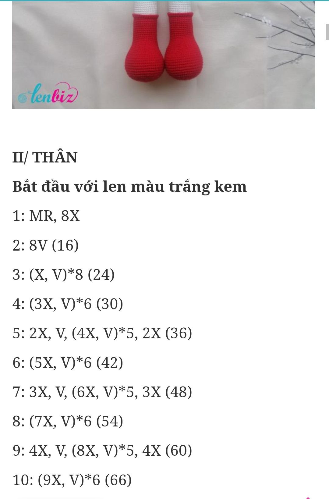 Hướng dẫn móc len búp bê thỏ mặc quần yếm đỏ