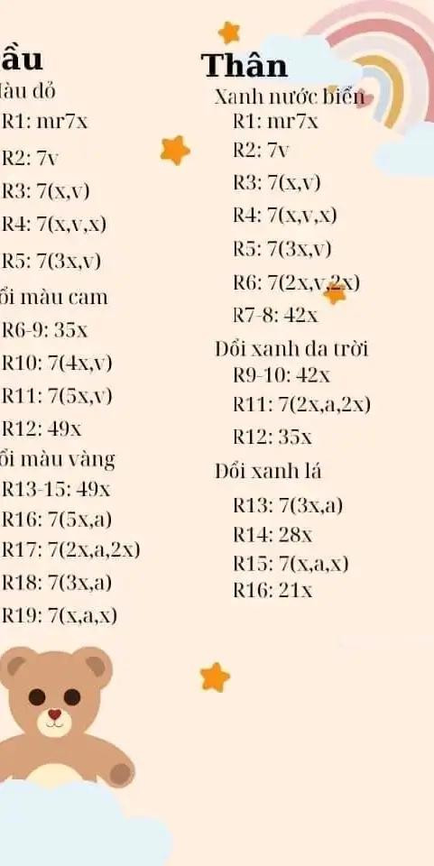 Hướng dẫn móc len búp bê thỏ Rainbow màu sắc rực rỡ