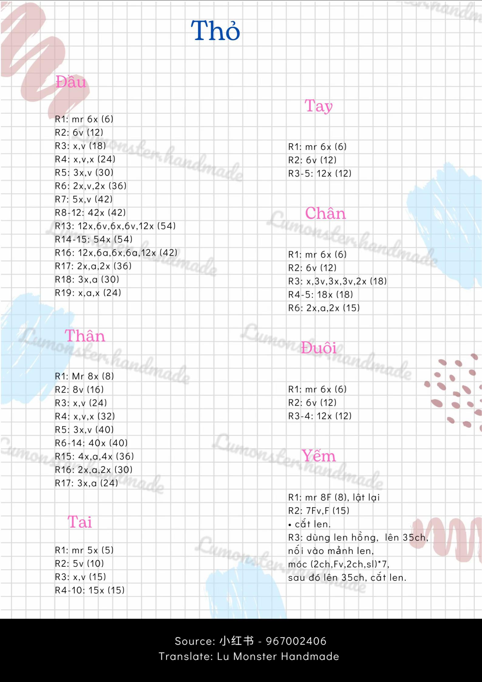 Hướng dẫn móc len búp bê thỏ trắng dễ thương