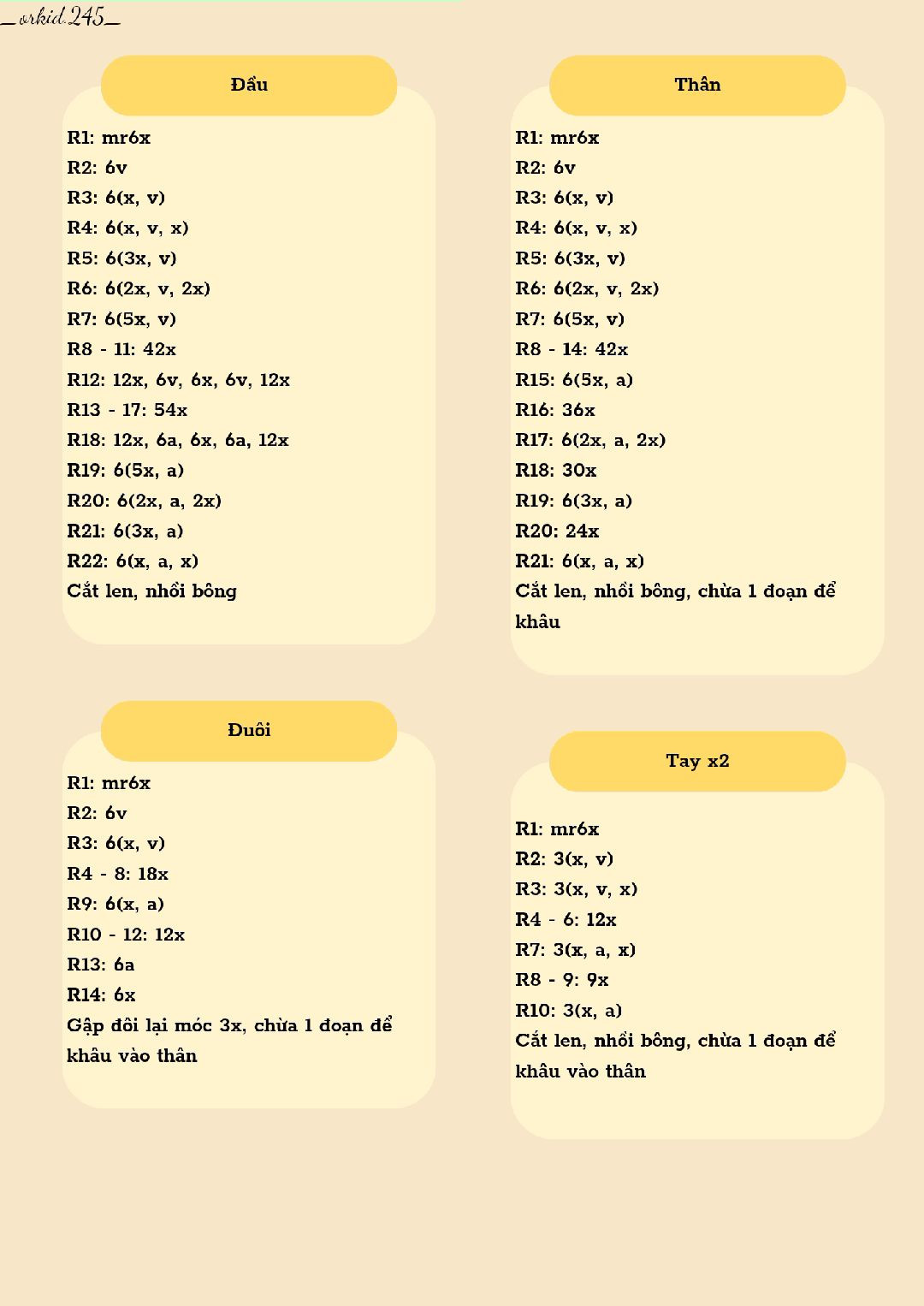 Hướng dẫn móc len búp bê tuần lộc hồng mũ xanh