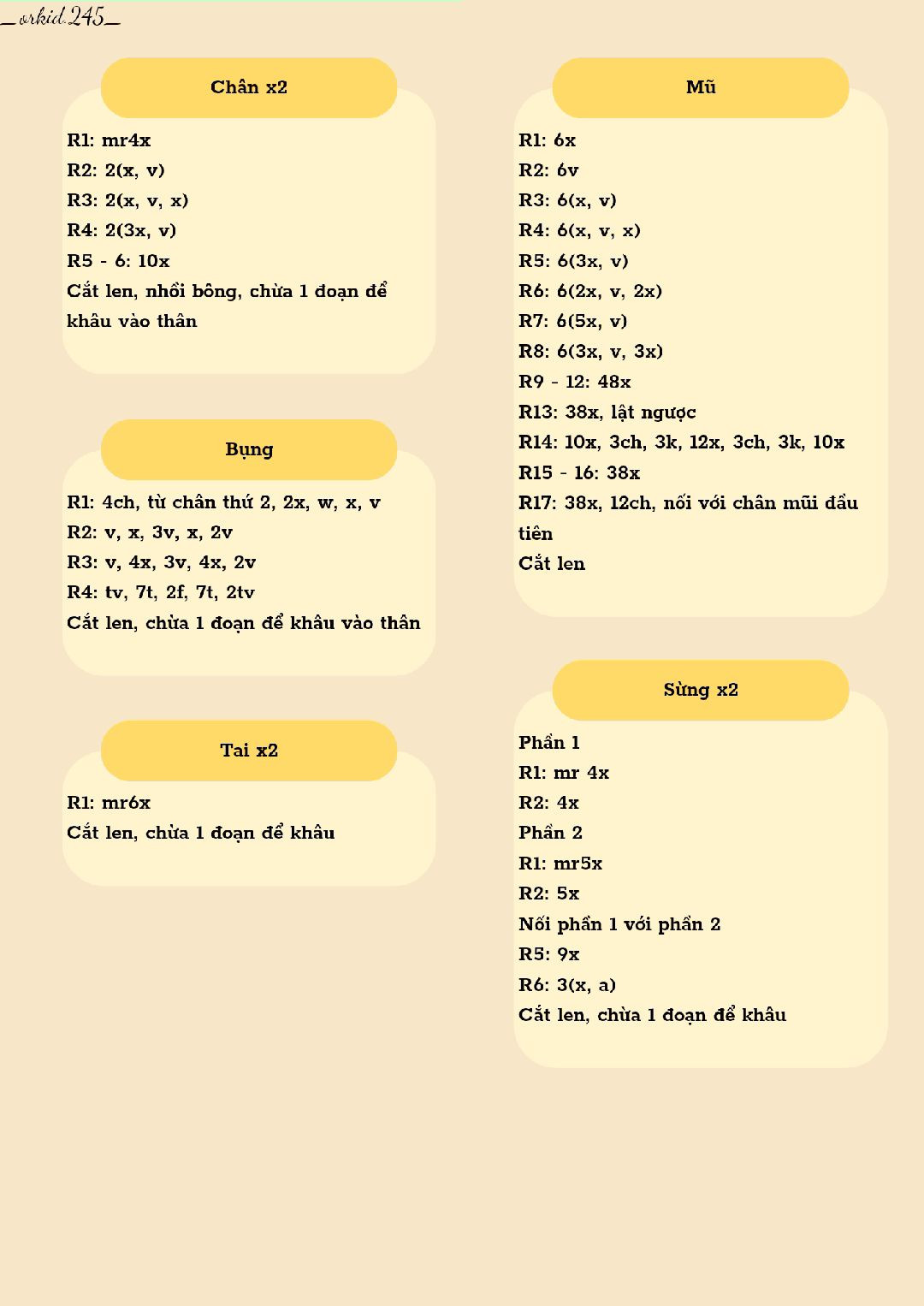 Hướng dẫn móc len búp bê tuần lộc hồng mũ xanh