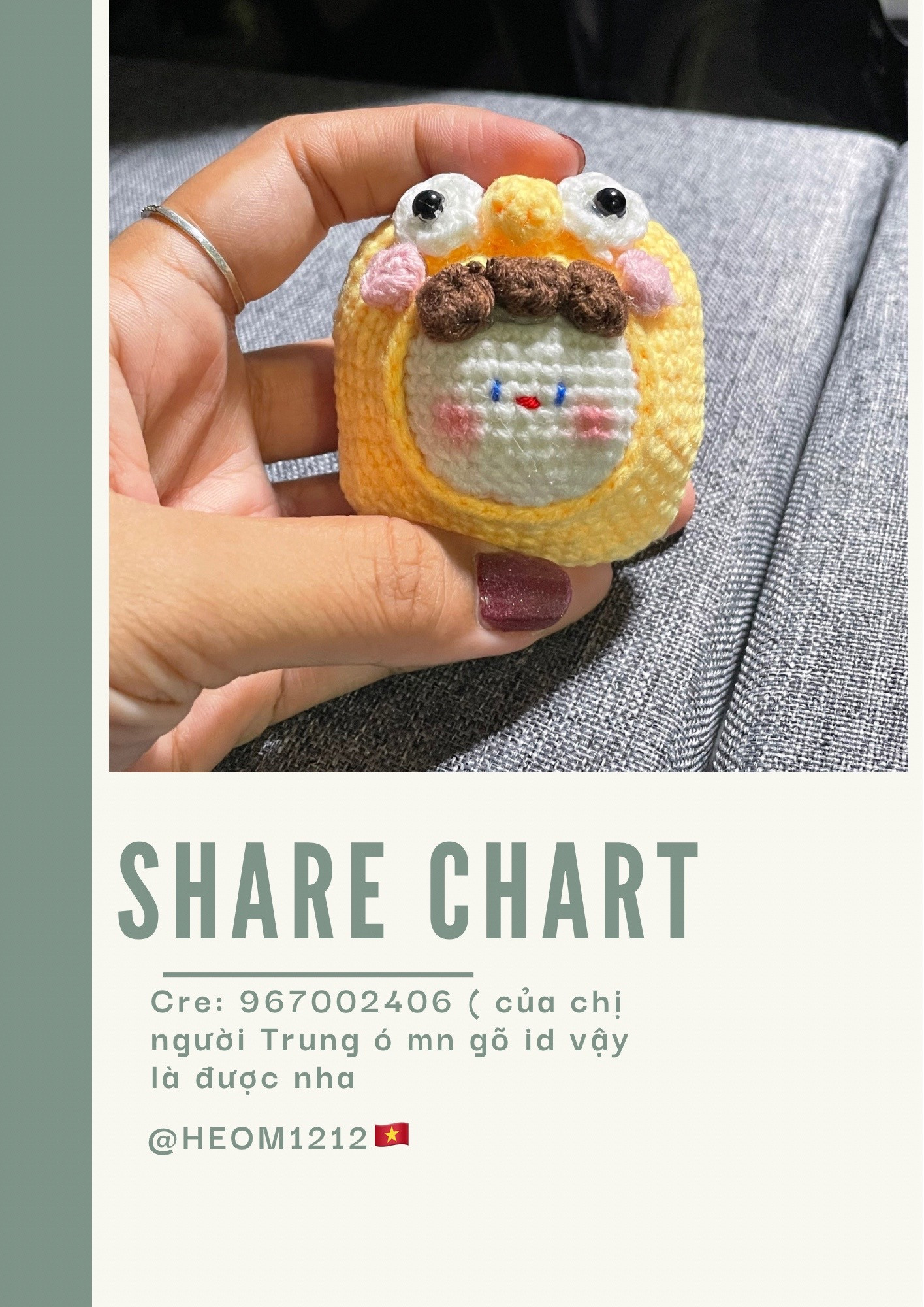 Hướng dẫn móc len búp bê vàng dễ thương, chart chi tiết từng hàng