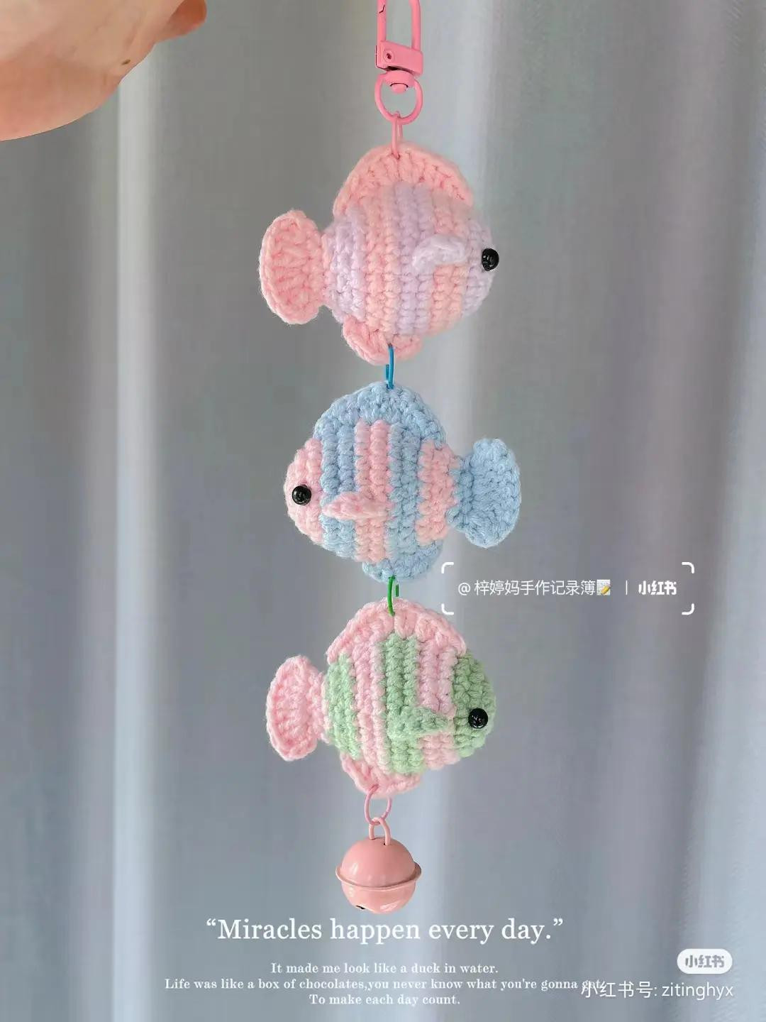 Hướng dẫn móc len cá màu pastel