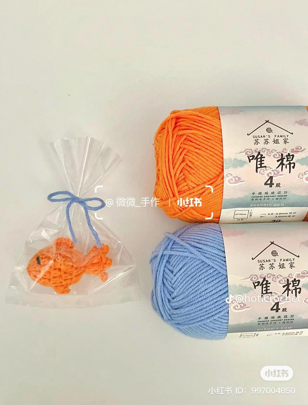 Hướng dẫn móc len cá nhỏ dễ thương, tận dụng len thừa