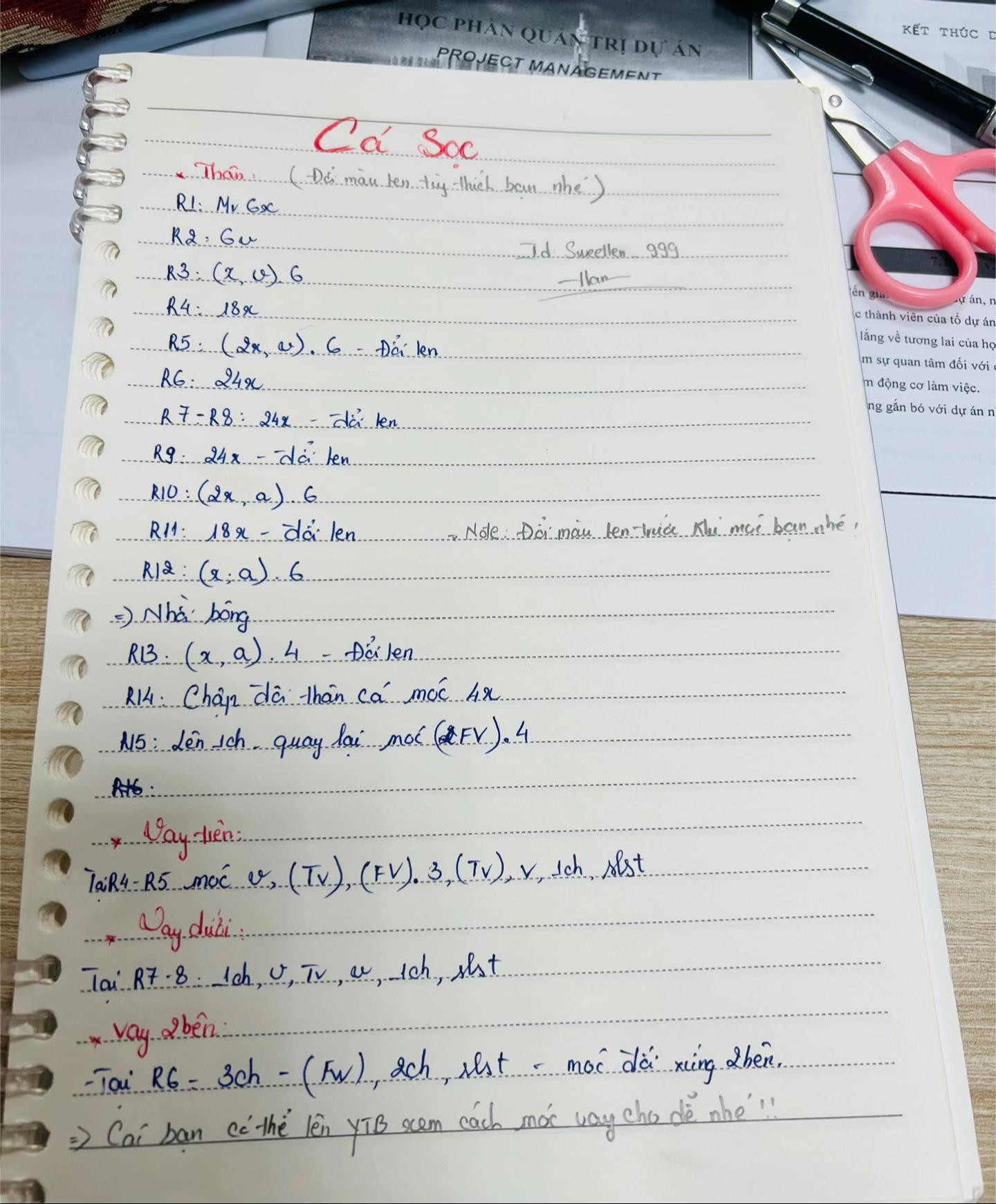 Hướng dẫn móc len cá sóc dễ thương màu hồng trắng