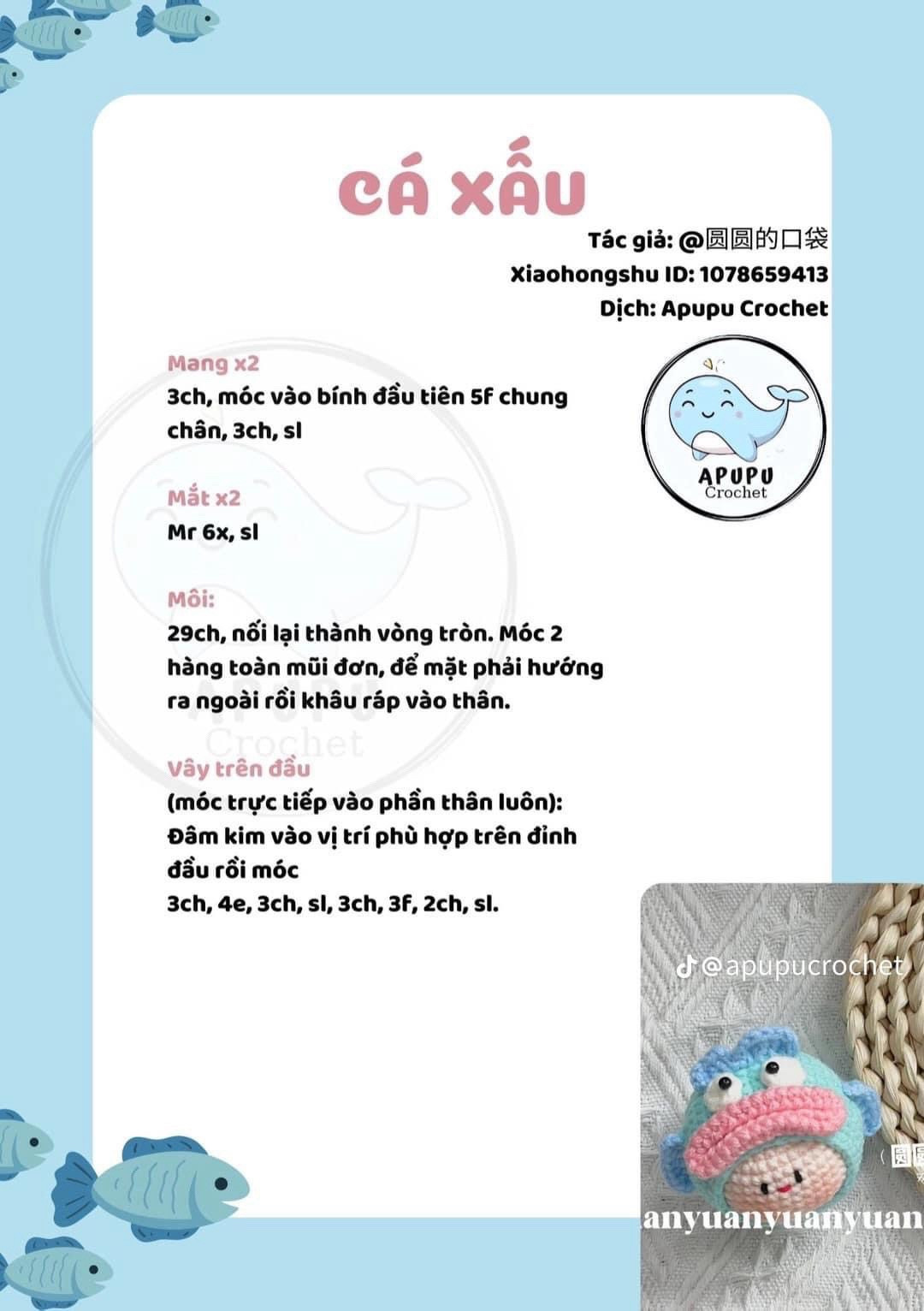 Hướng dẫn móc len Cá Xấu và Chó Lò Xo Buster (Toy Story)