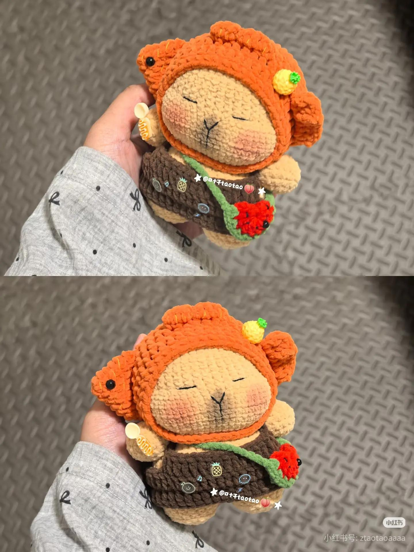 Hướng dẫn móc len Capybara cá vàng dễ thương