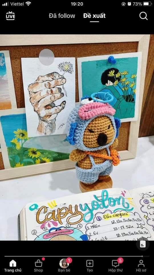 Hướng dẫn móc len Capybara dễ thương