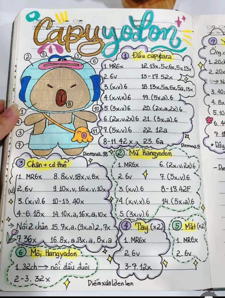 Hướng dẫn móc len Capybara dễ thương