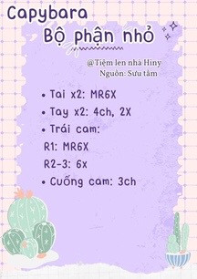 Hướng dẫn móc len Capybara ngồi trên hoa sen