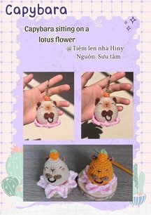 Hướng dẫn móc len Capybara ngồi trên hoa sen