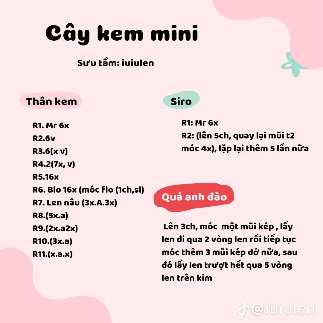 Hướng dẫn móc len cây kem mini nhiều màu sắc dễ thương