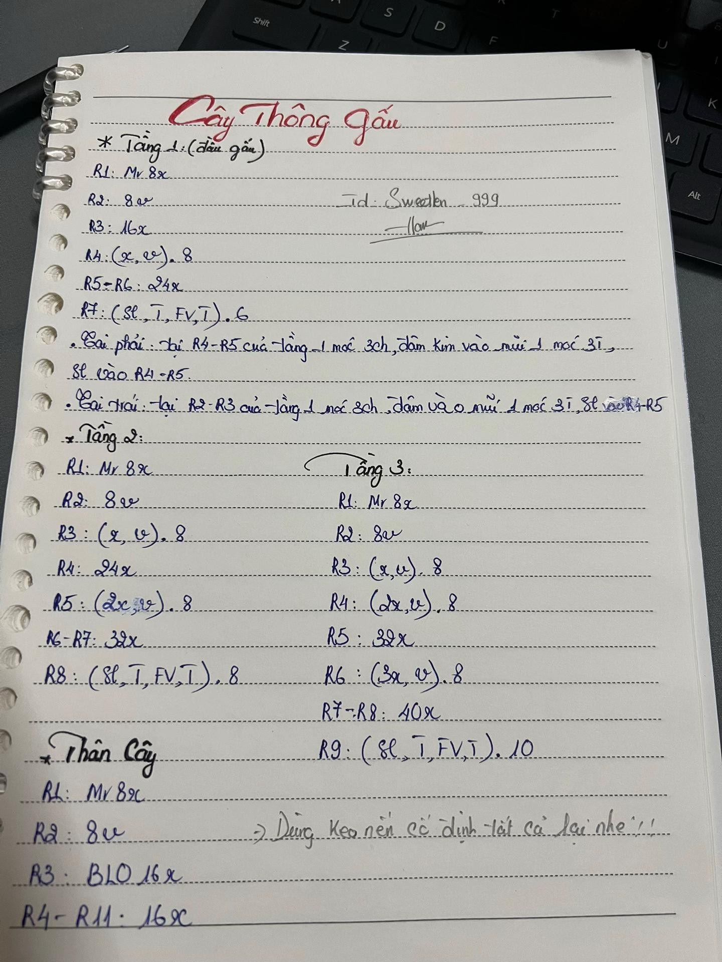 Hướng dẫn móc len Cây Thông Gấu Noel dễ thương