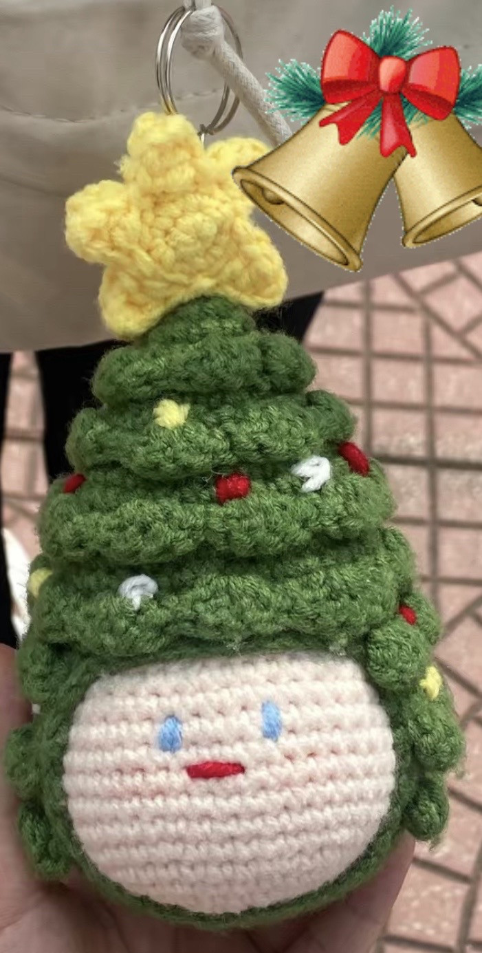 Hướng dẫn móc len cây thông Noel mặt cười dễ thương