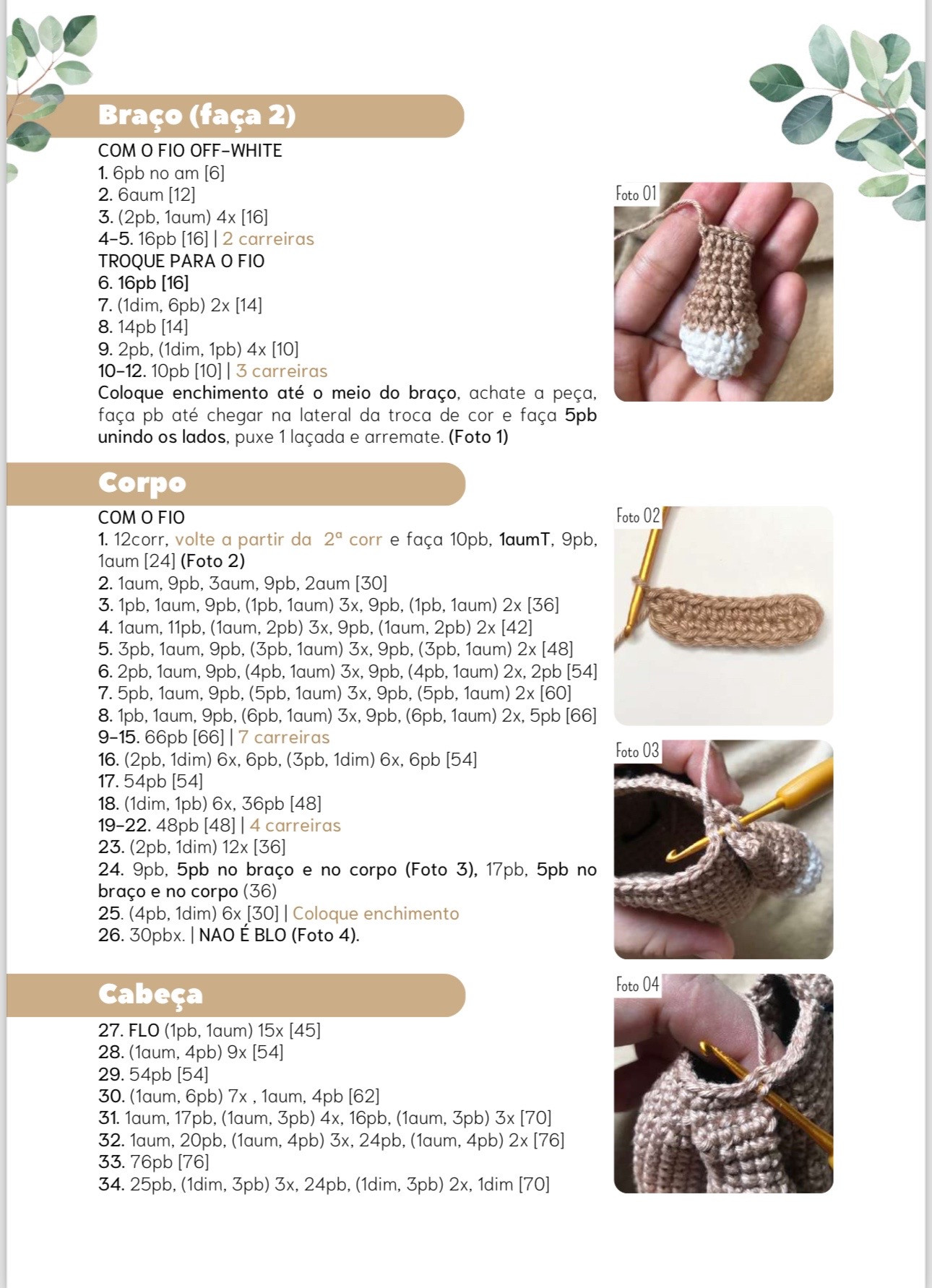 Hướng dẫn móc len Cervo Baby (Hươu con) - Amigurumi