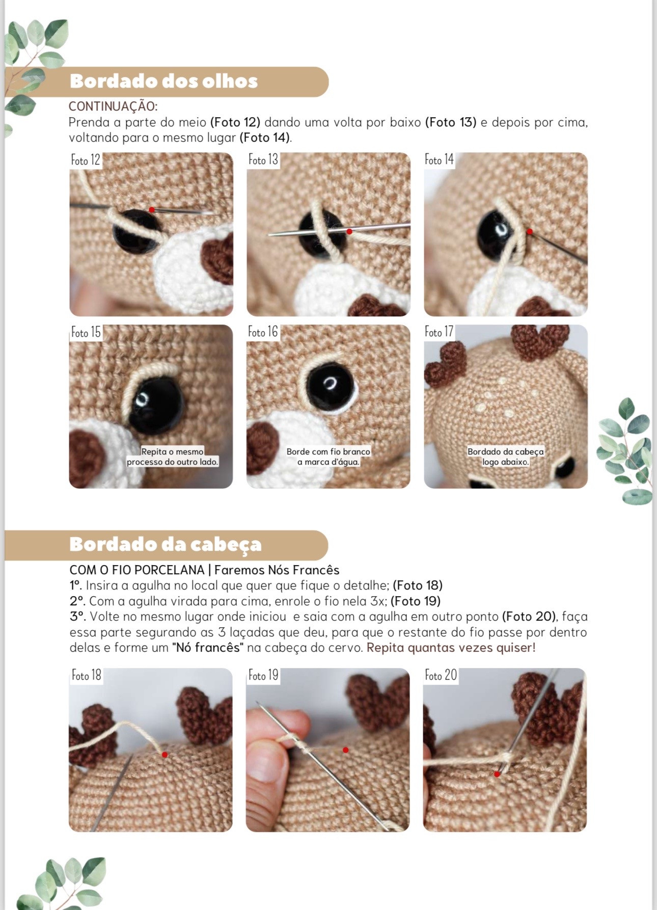 Hướng dẫn móc len Cervo Baby (Hươu con) - Amigurumi