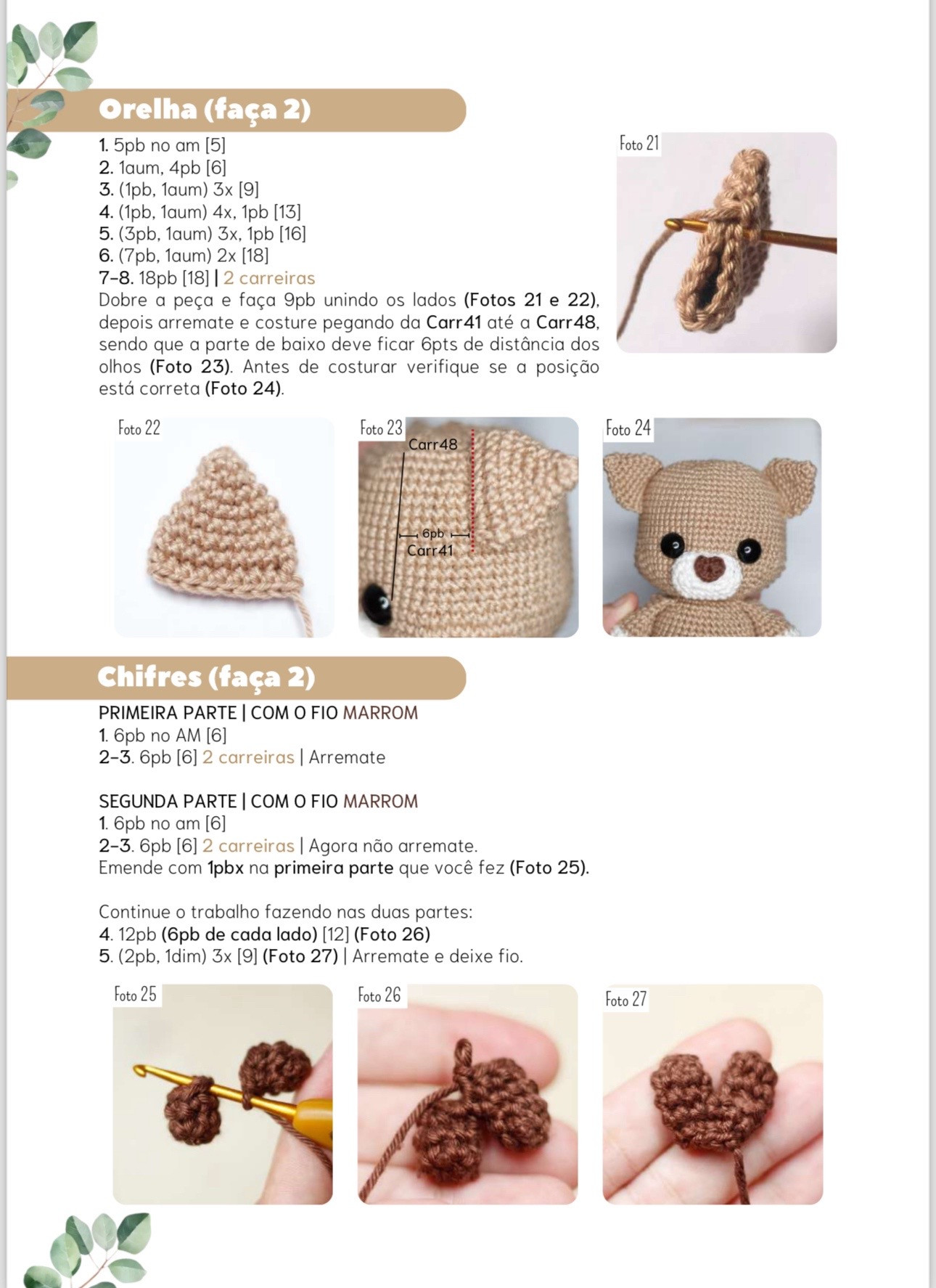 Hướng dẫn móc len Cervo Baby (Hươu con) - Amigurumi
