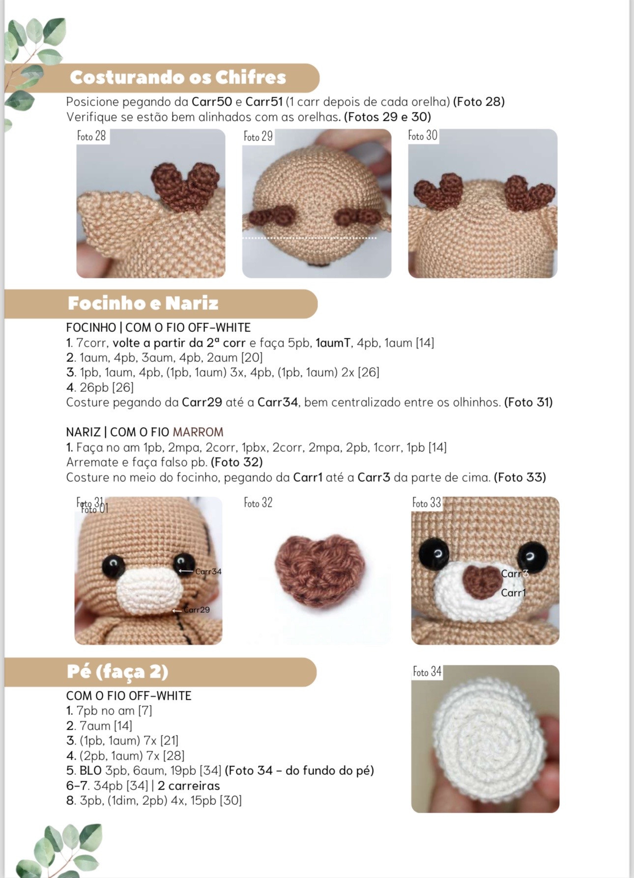 Hướng dẫn móc len Cervo Baby (Hươu con) - Amigurumi