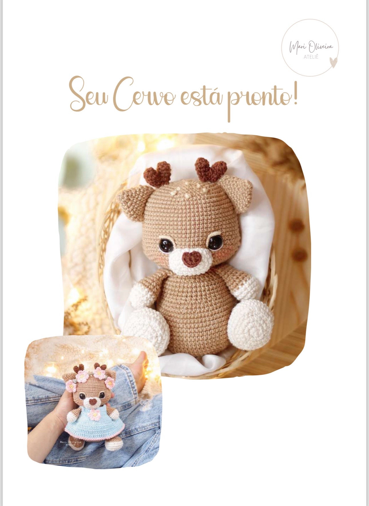 Hướng dẫn móc len Cervo Baby (Hươu con) - Amigurumi