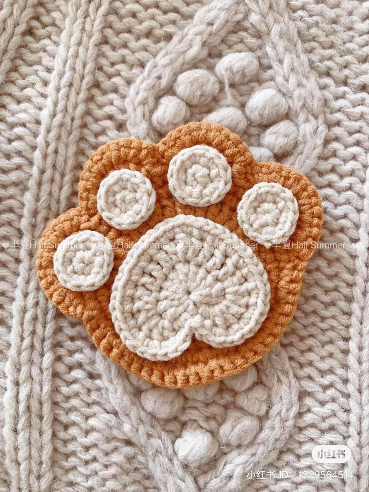 Hướng dẫn móc len chân thú màu nâu kem dễ thương