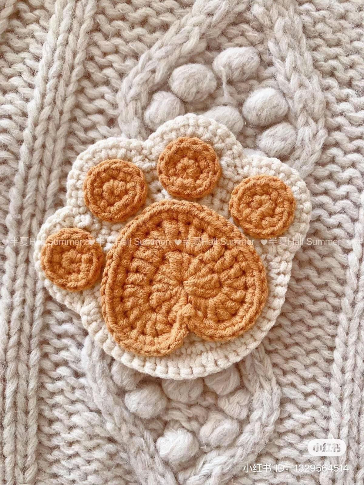 Hướng dẫn móc len chân thú màu nâu kem dễ thương