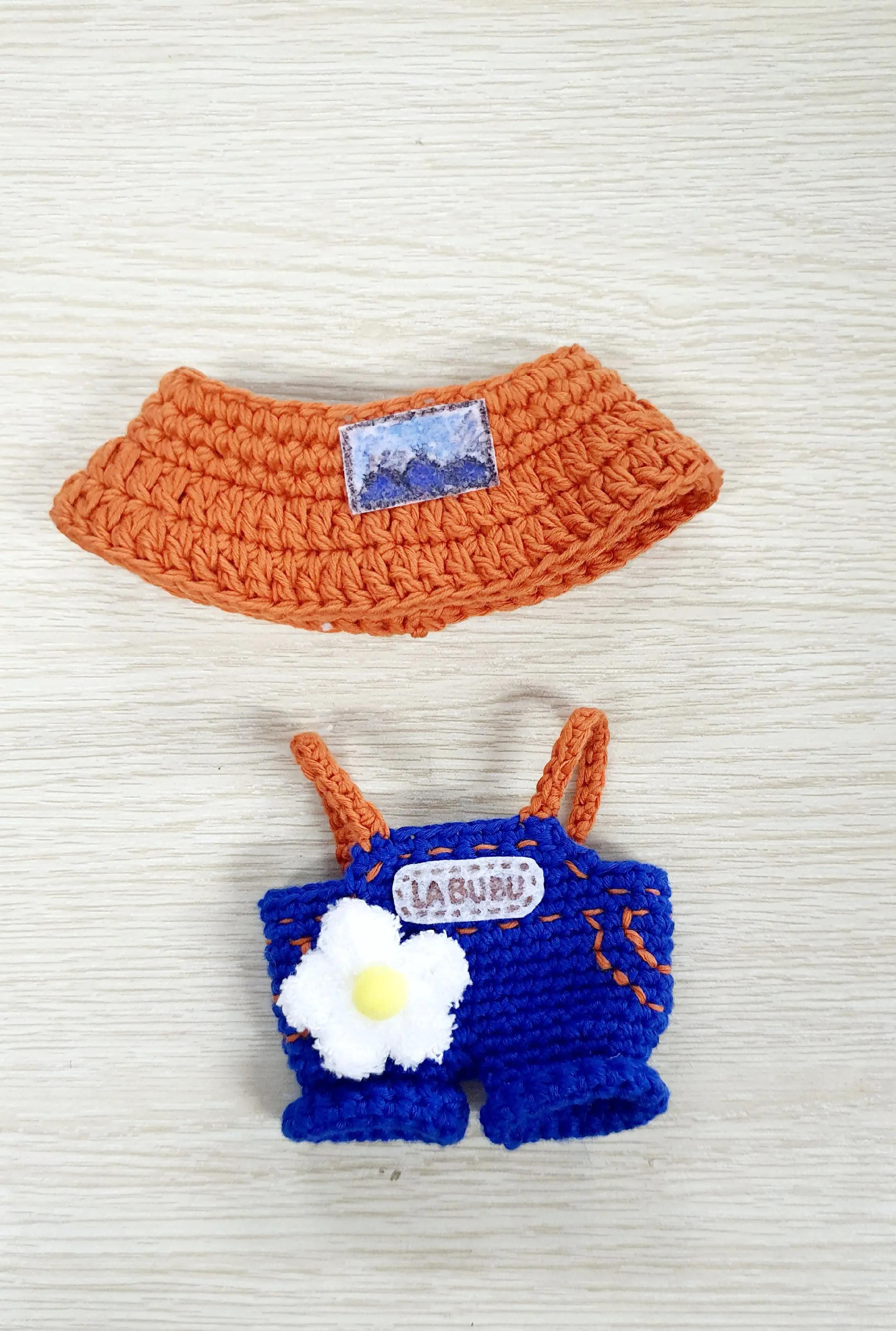 Hướng dẫn móc len (chart) bộ quần áo và mũ cho búp bê Labubu