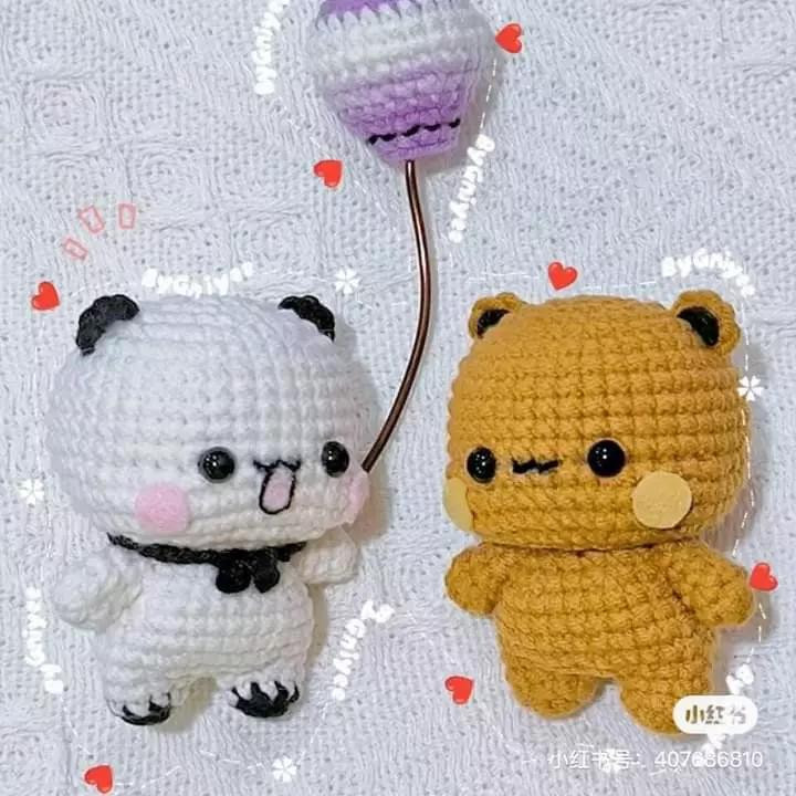 Hướng dẫn móc len chi tiết: Búp bê thỏ, Gấu Pooh và Gà Trứng với bảng chỉ dẫn từng bước