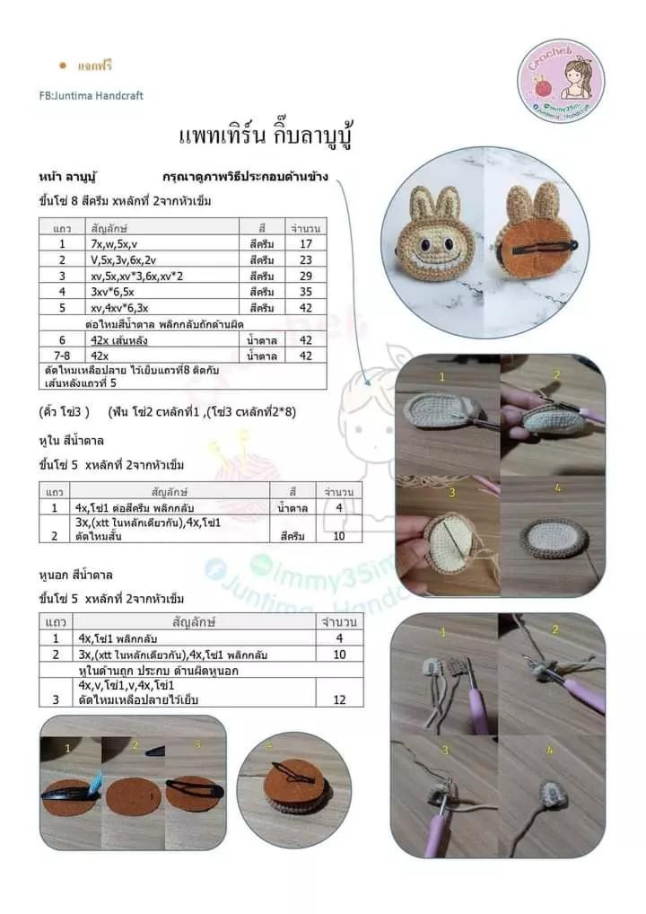 Hướng dẫn móc len chi tiết: Búp bê thỏ, Gấu Pooh và Gà Trứng với bảng chỉ dẫn từng bước