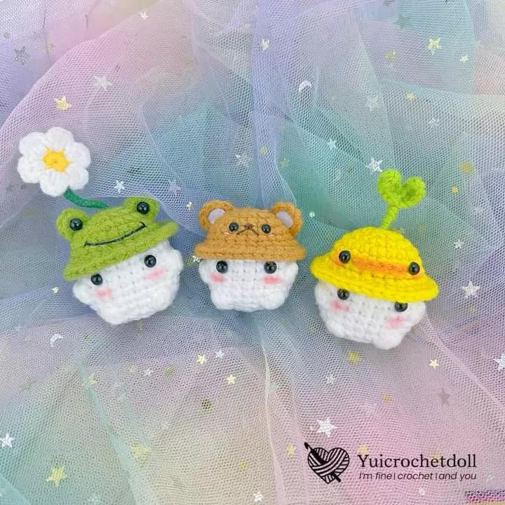 Hướng dẫn móc len chi tiết: Búp bê thỏ, Gấu Pooh và Gà Trứng với bảng chỉ dẫn từng bước