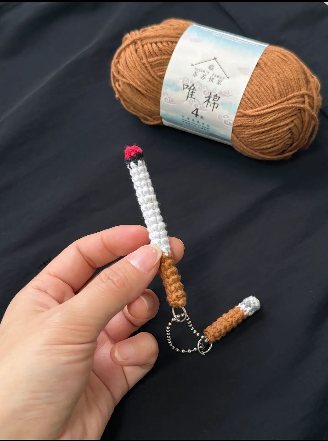 Hướng dẫn móc len chìa khóa hình điếu thuốc