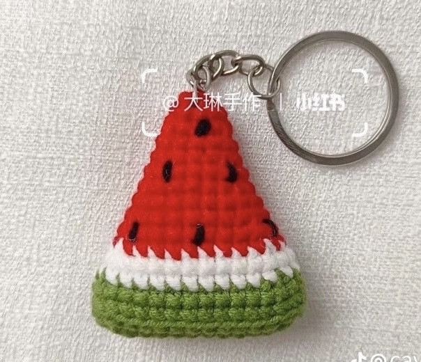 Hướng dẫn móc len chìa khóa hình dưa hấu