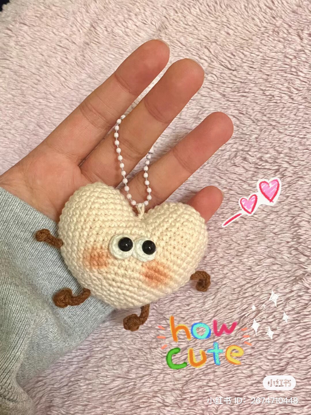Hướng dẫn móc len chìa khóa hình trái tim dễ thương