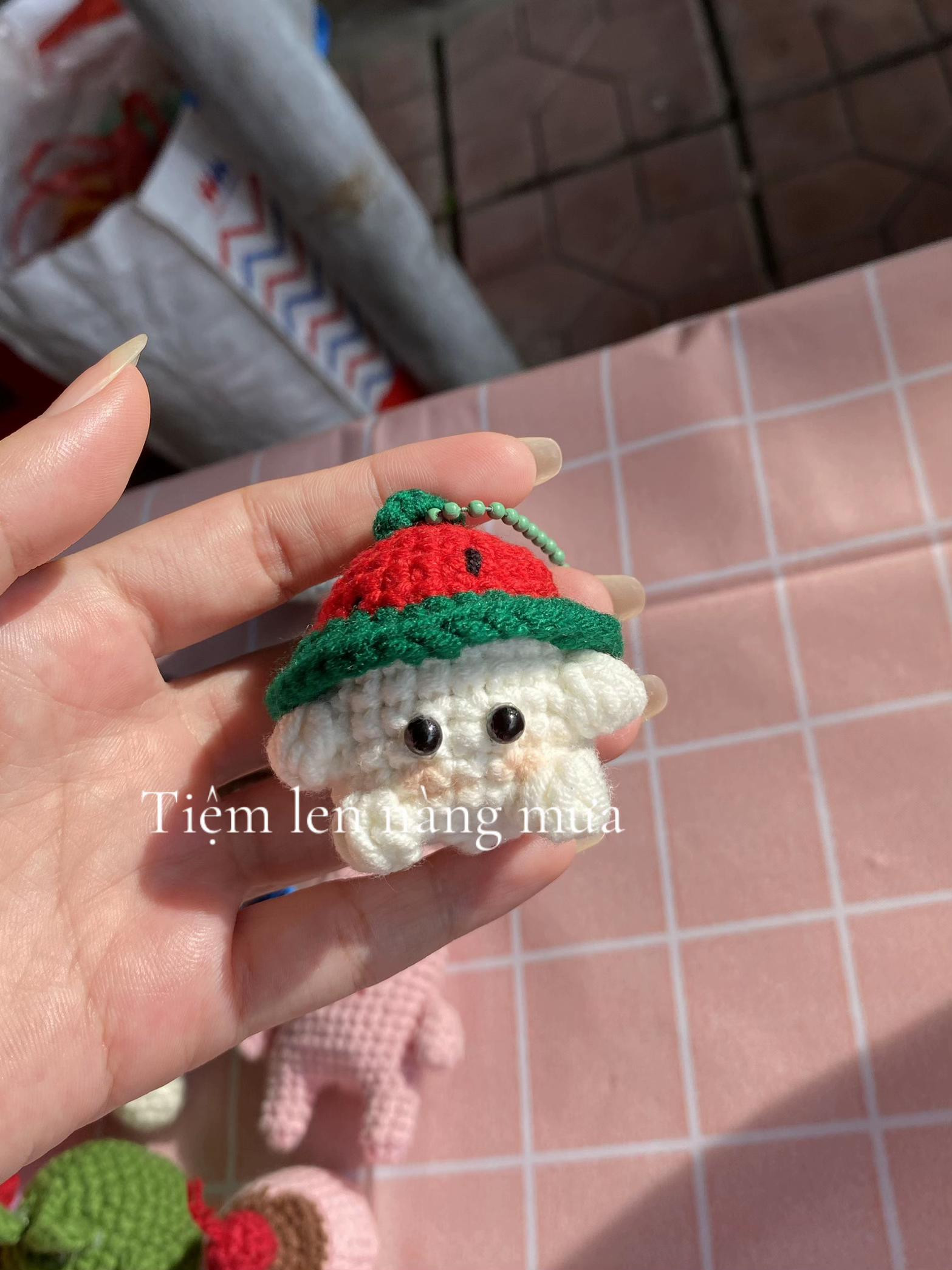 Hướng dẫn móc len chìa khóa nấm đội mũ dễ thương