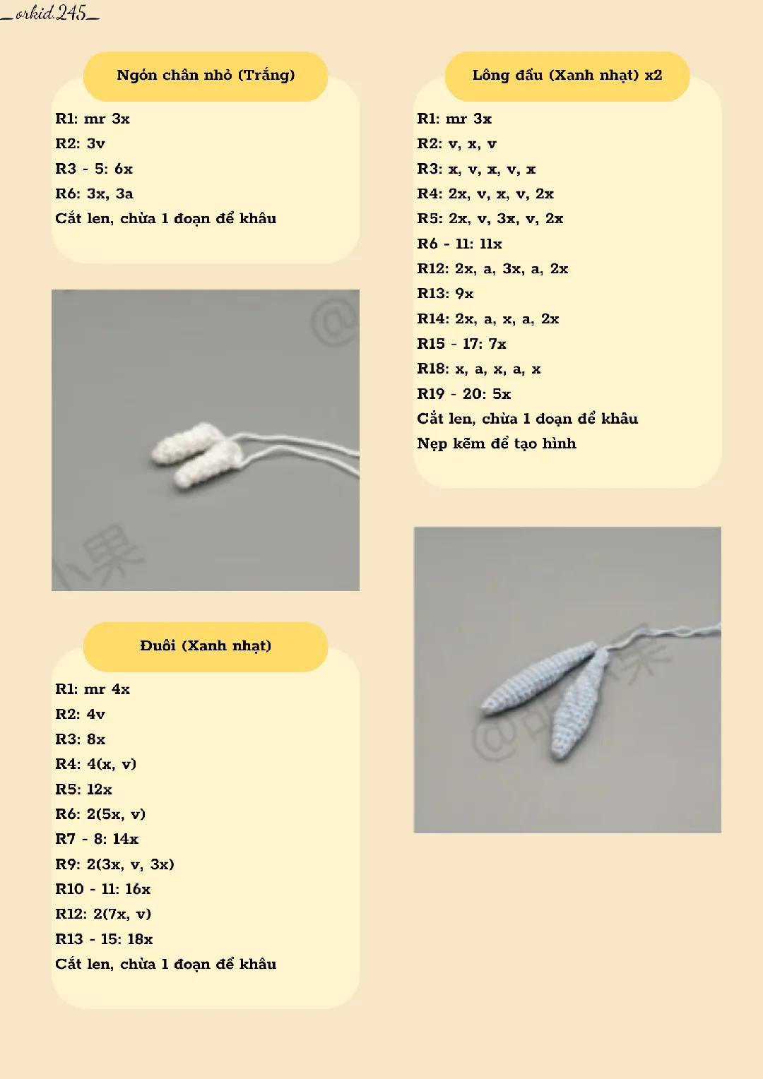Hướng dẫn móc len chim cú xanh trắng dễ thương