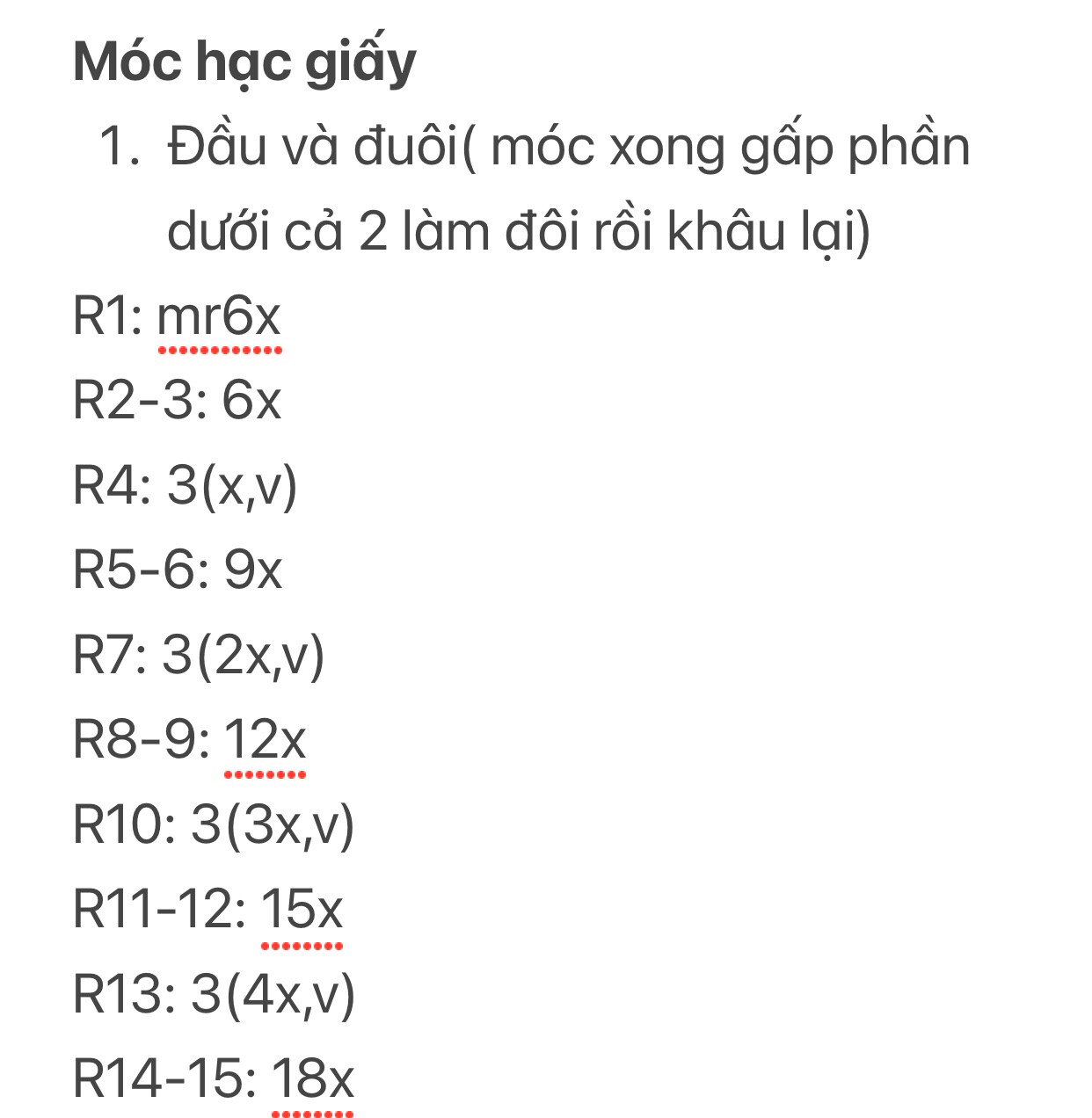 Hướng dẫn móc len chim hạc giấy màu hồng và trắng