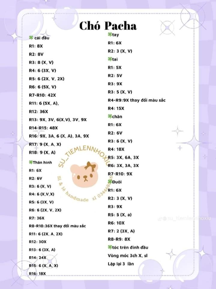 Hướng dẫn móc len chó Pacha dễ thương