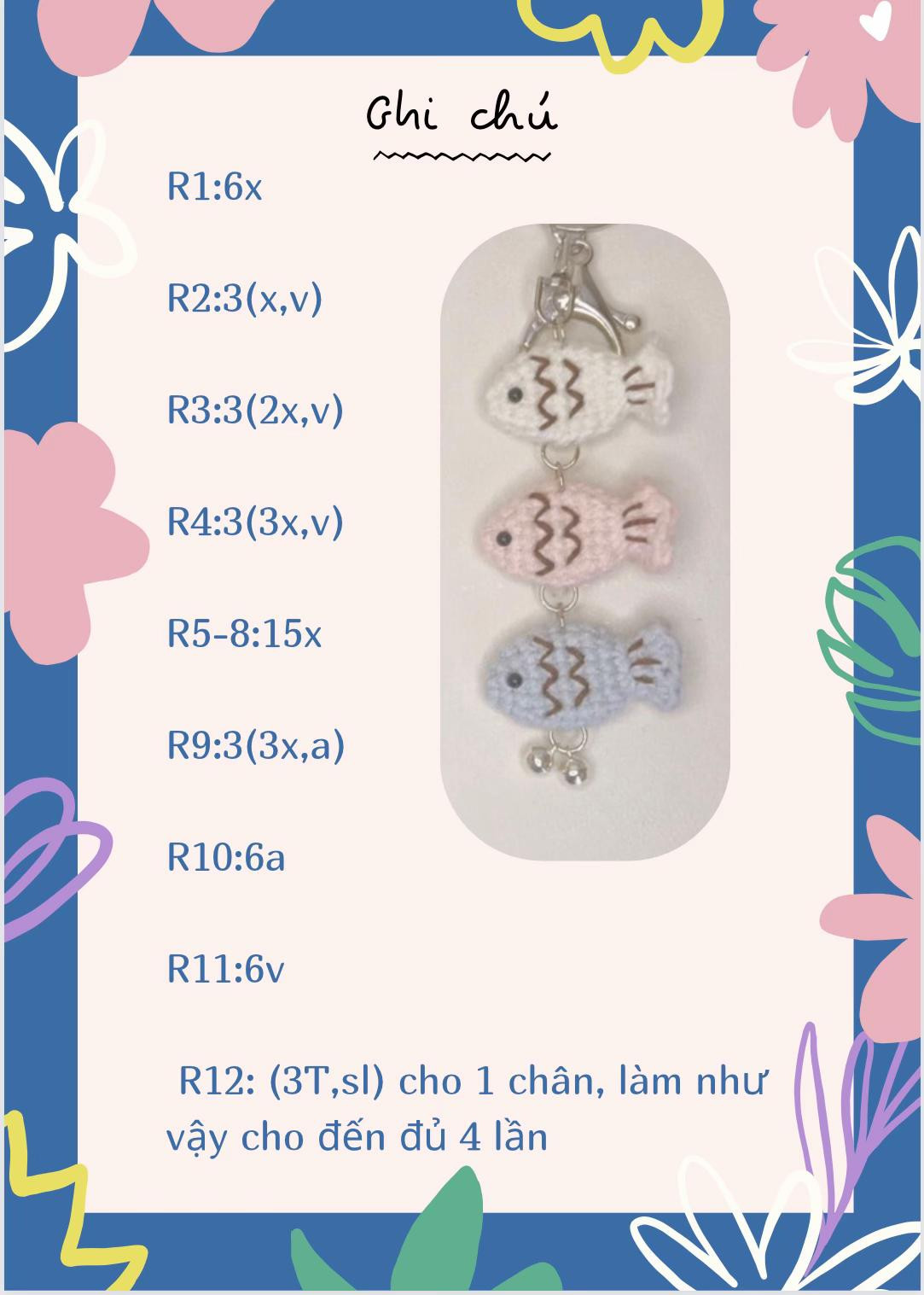 Hướng dẫn móc len chú cá nhỏ dễ thương nhiều màu sắc