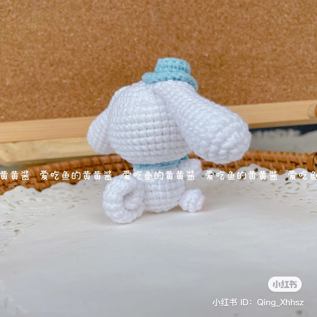 Hướng dẫn móc len Cinnamoroll màu trắng xanh