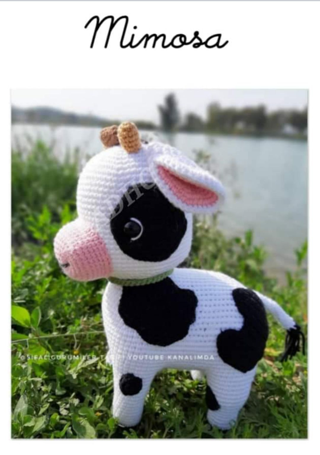 Hướng dẫn móc len con bò Mimosa đen trắng dễ thương