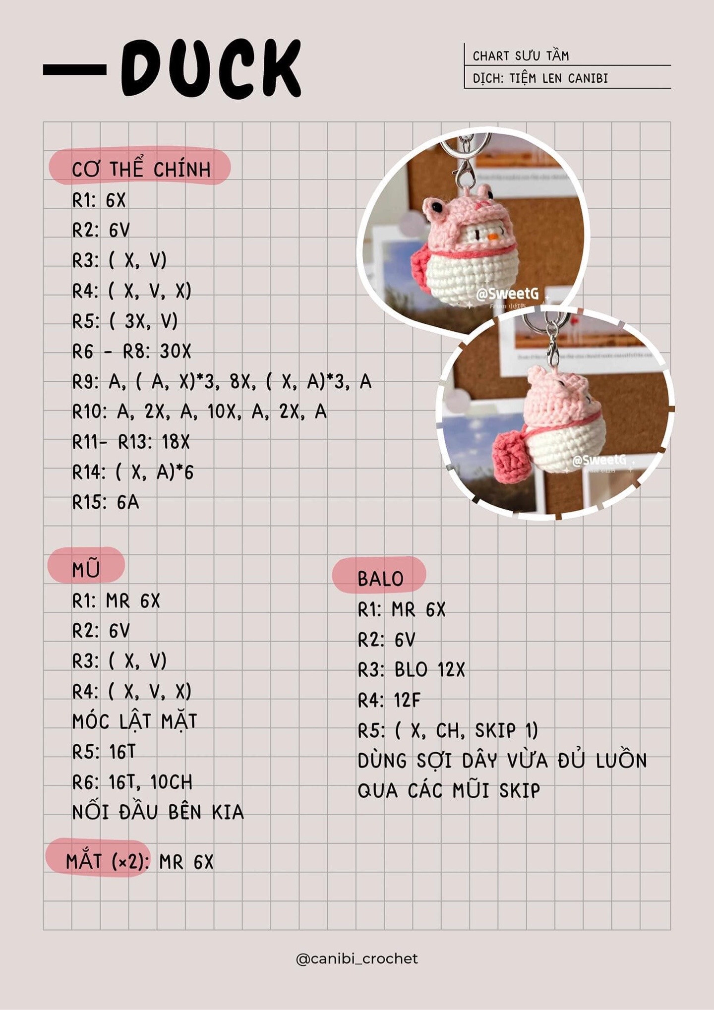 Hướng dẫn móc len con cá và mèo đội mũ cà chua